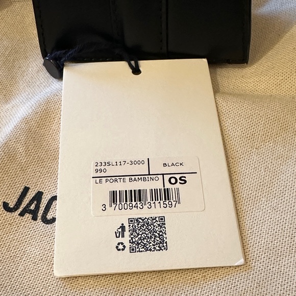 New with Tag! $385 Jacquemus Black Leather Mini Bag Le Porte Bambino Wristlet - Picture 6 of 12